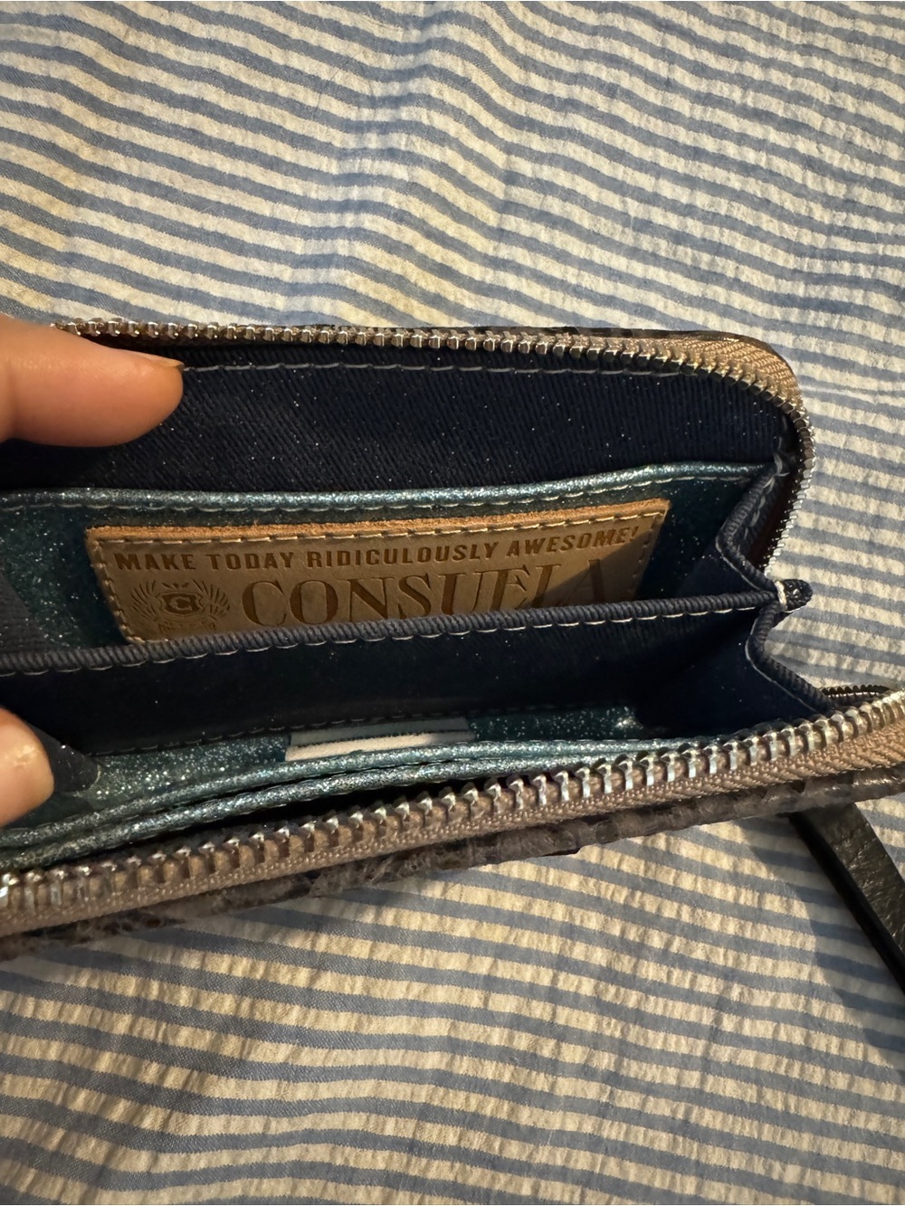 Consuela Black Floral Embossed Zip-Around Wallet - Picture 4 of 4